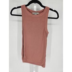 Allsaints Rina Tank Top Size US 2 Small Pink Ribbed Shirt Long Soft Summer Knit